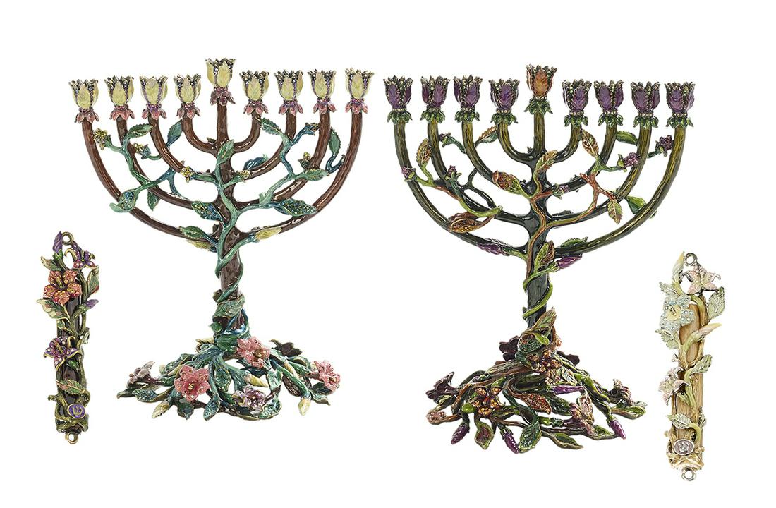 Pair of Jay Strongwater Menorahs and Mezuzahs (1 of 1)