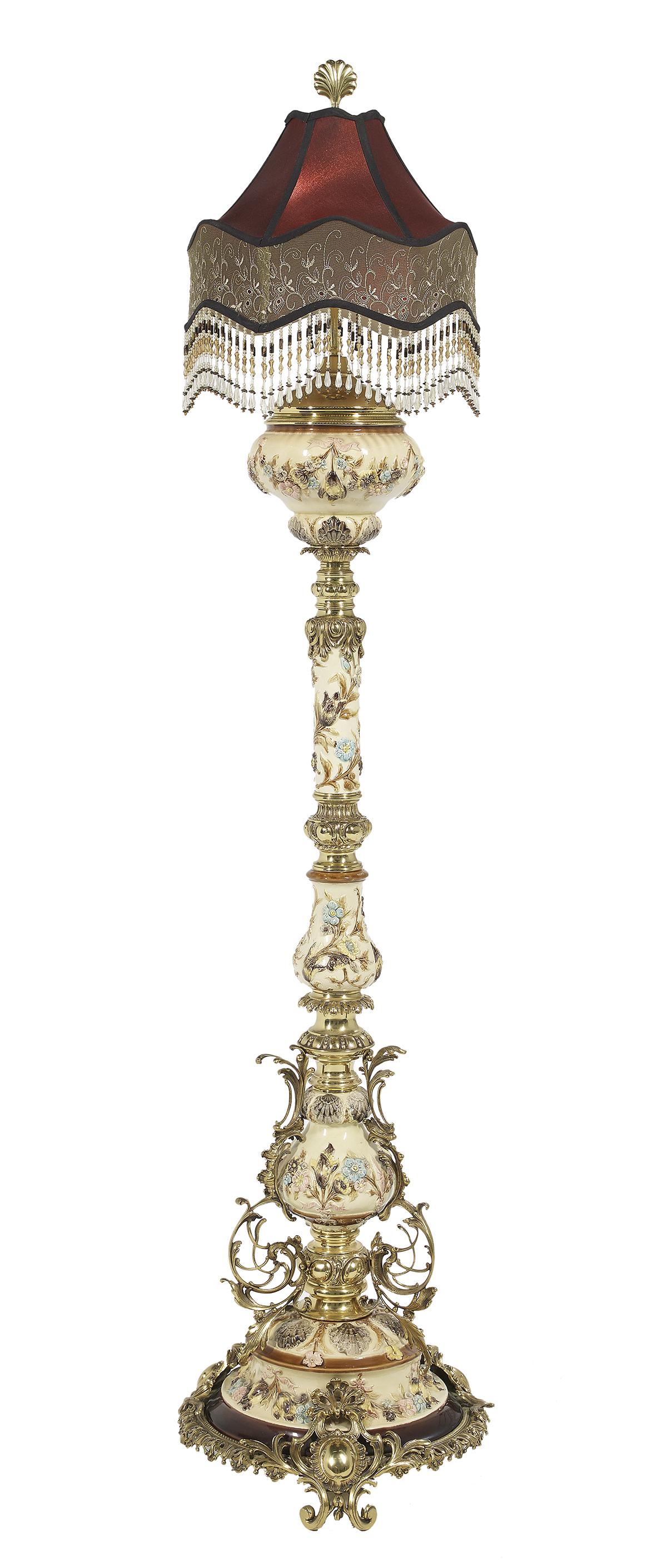 Bohemian Brass-Mounted Piano Lamp (1 of 3)
