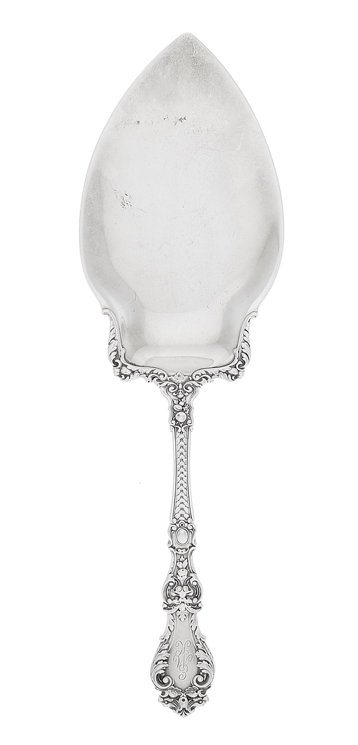 Gorham "Henry II" Sterling Silver Pastry Server: Gorham "Henry II" Sterling Silver Pastry Server the pattern designed in 1900 by William Christmas Codman (1839-1923), monogrammed "EMK" and (on the reverse) "M". l. 9-3/8"; 3.41 t. oz.