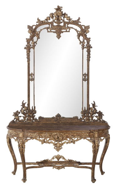 Regence Style Giltwood Console Table And Mirror Jan 25 2020 Regence Style Giltwood Console Table