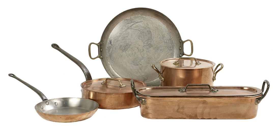 Five Pieces of French Copper Cookware (1 of 2)