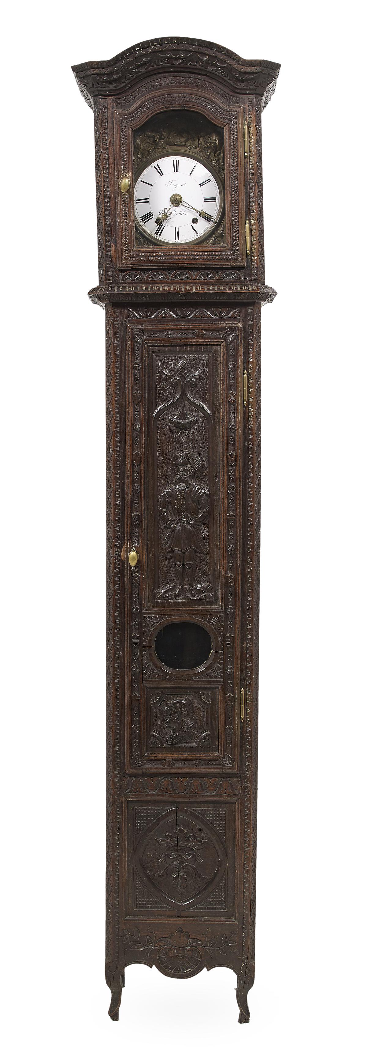 Continental Carved and Stained Tall Case Clock (1 of 2)