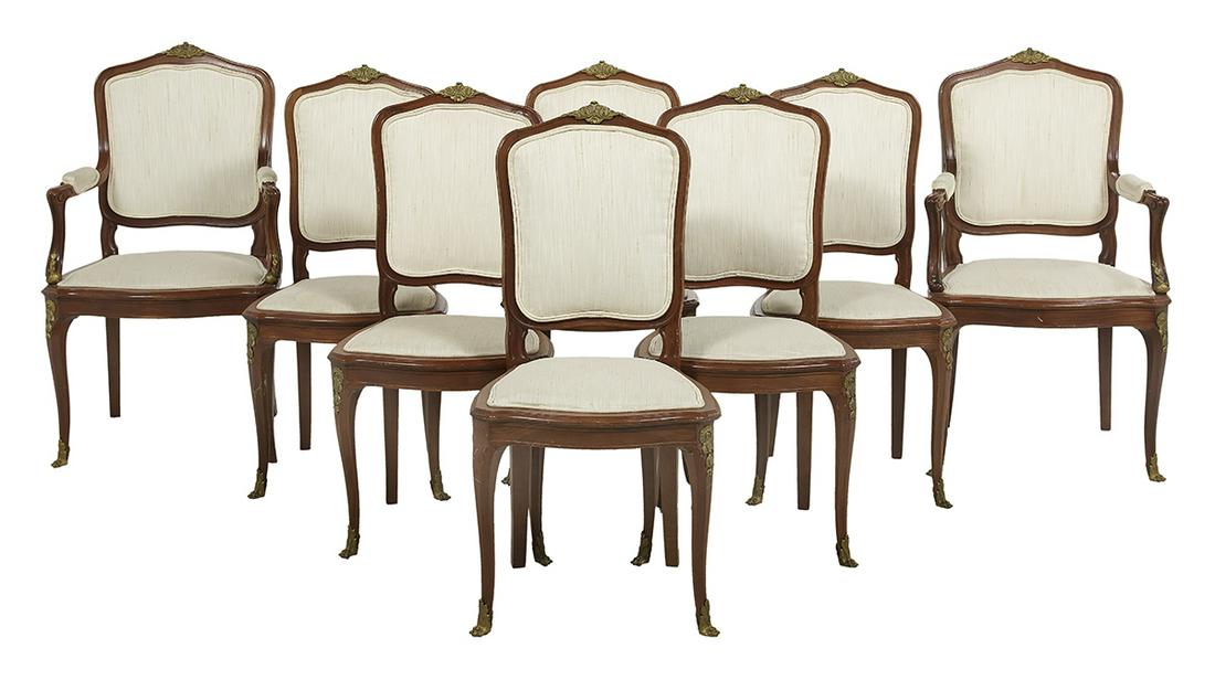 Suite of Eight Louis XV-Style Hardwood Chairs (1 of 2)