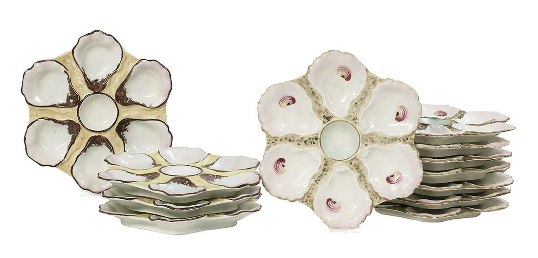 Twelve Victorian Porcelain Oyster Plates (1 of 2)