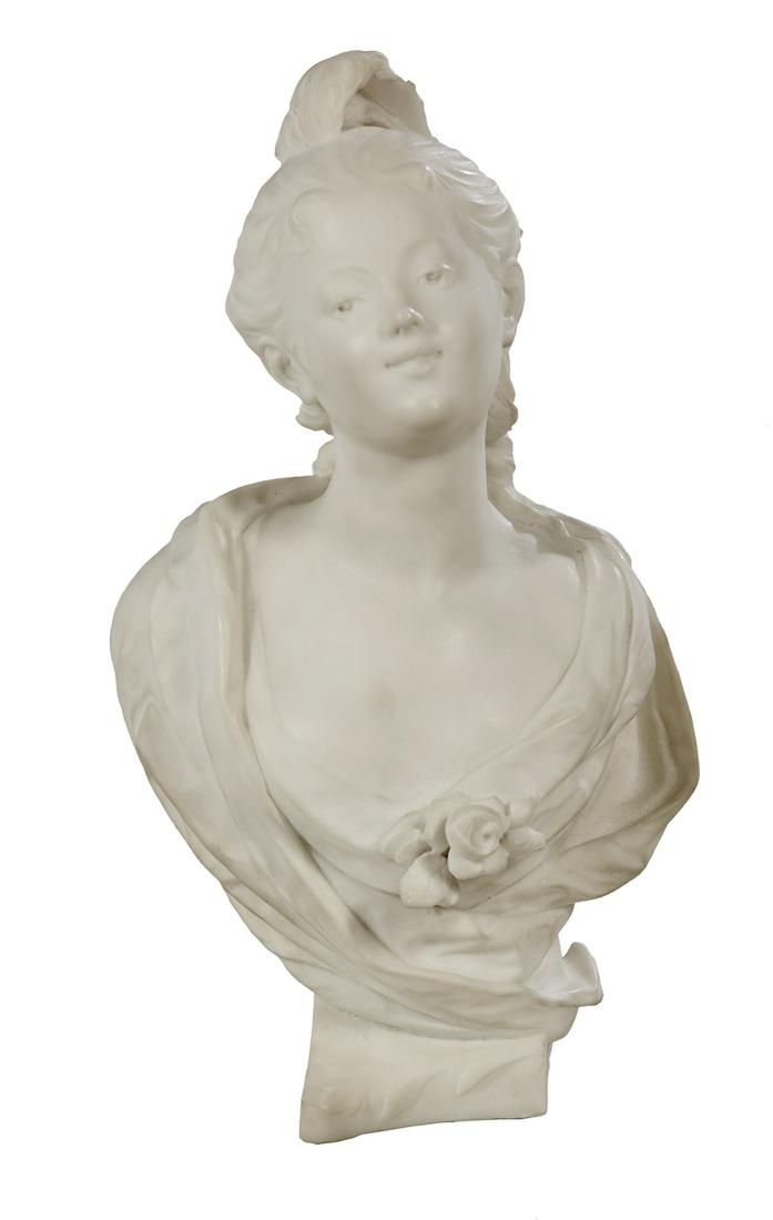 Marble Bust of an Art Nouveau Jeune Fille (1 of 2)