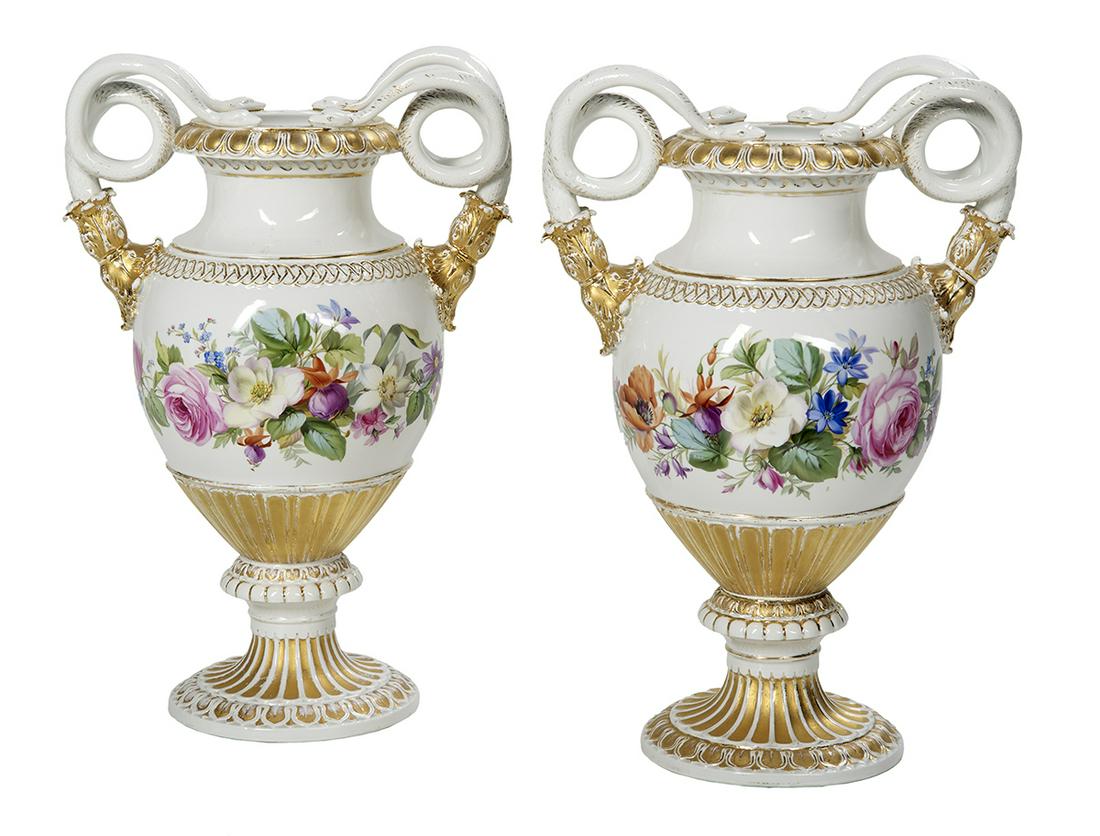 Large Pair of Meissen Porcelain Urns (1 of 2)