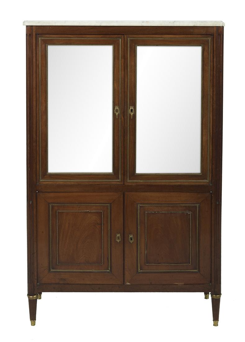 Louis XVI Mahogany and Marble-Top Cabinet (1 of 4)