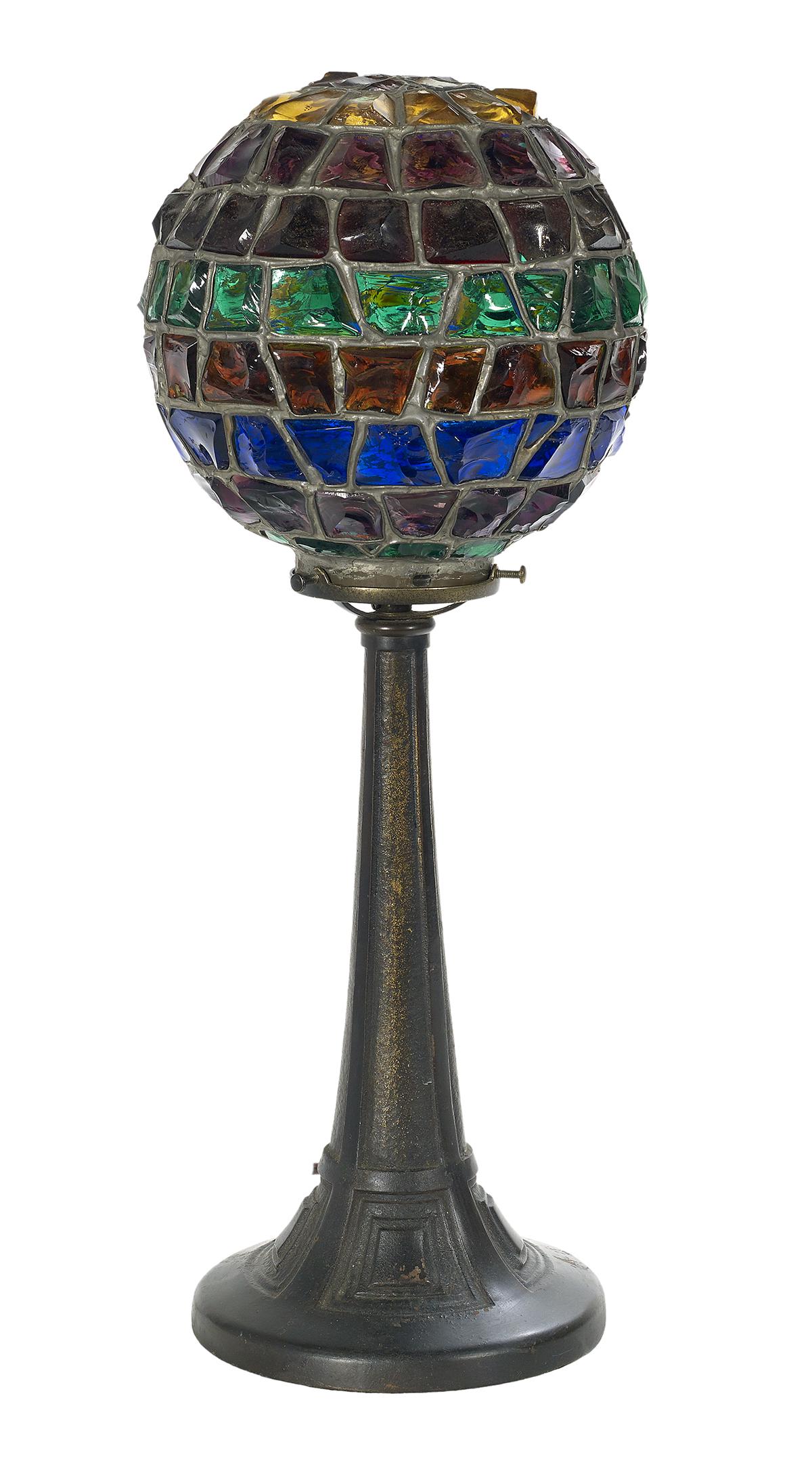 Secessionist Glass and Metal Table Lamp (1 of 1)