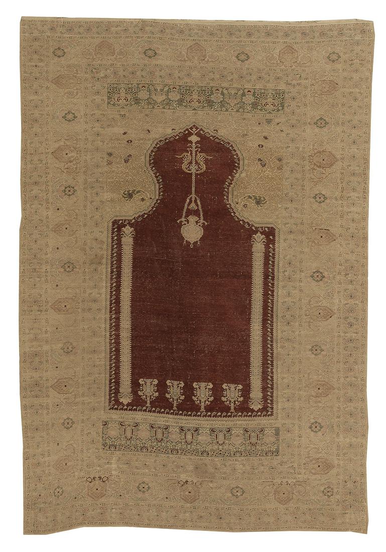 Antique Turkish Silk Carpet (1 of 1)