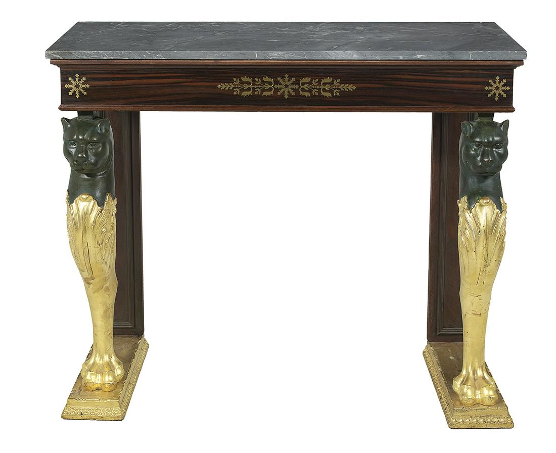Regency Rosewood Marble-Top Side Table (1 of 2)