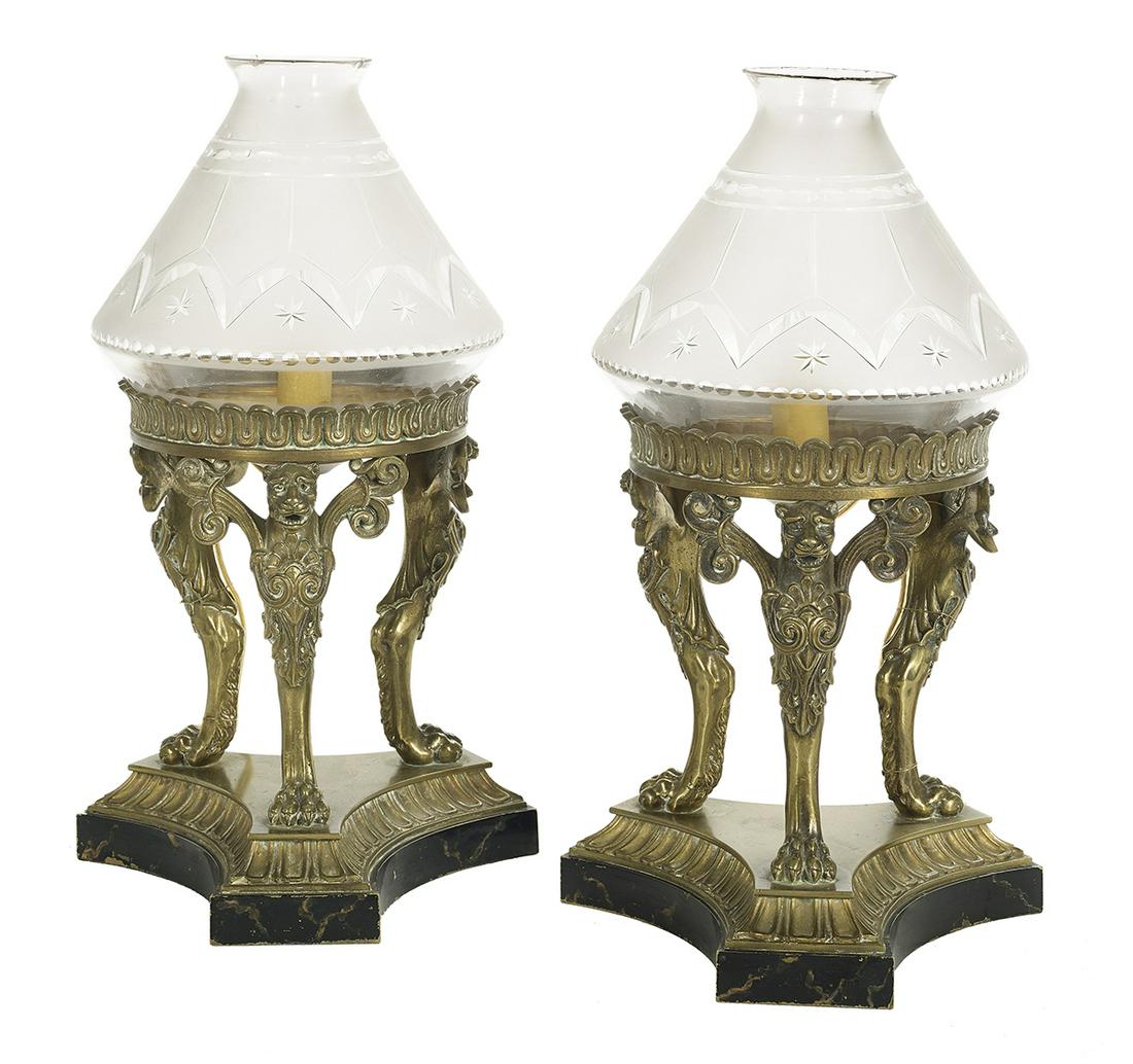 Pair of Regency Bronze Lamp Stands (1 of 1)
