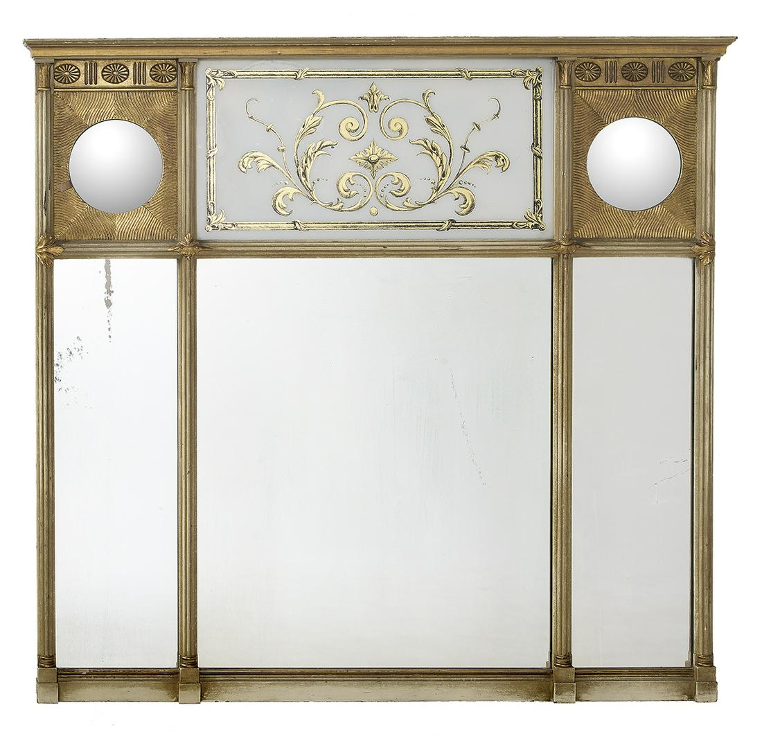 English Eglomise Overmantel Mirror (1 of 2)