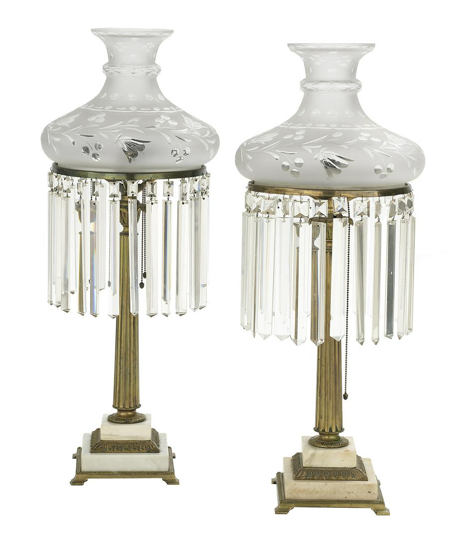 Near Pair of American Colonial Sinumbra-Style Lamps (1 of 1)
