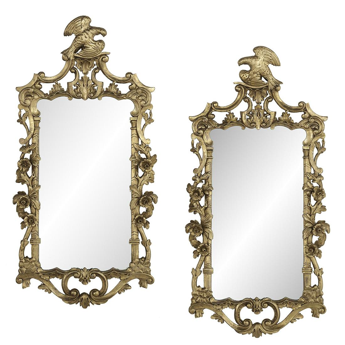 Pair of Rococo-Style Giltwood Mirrors (1 of 3)