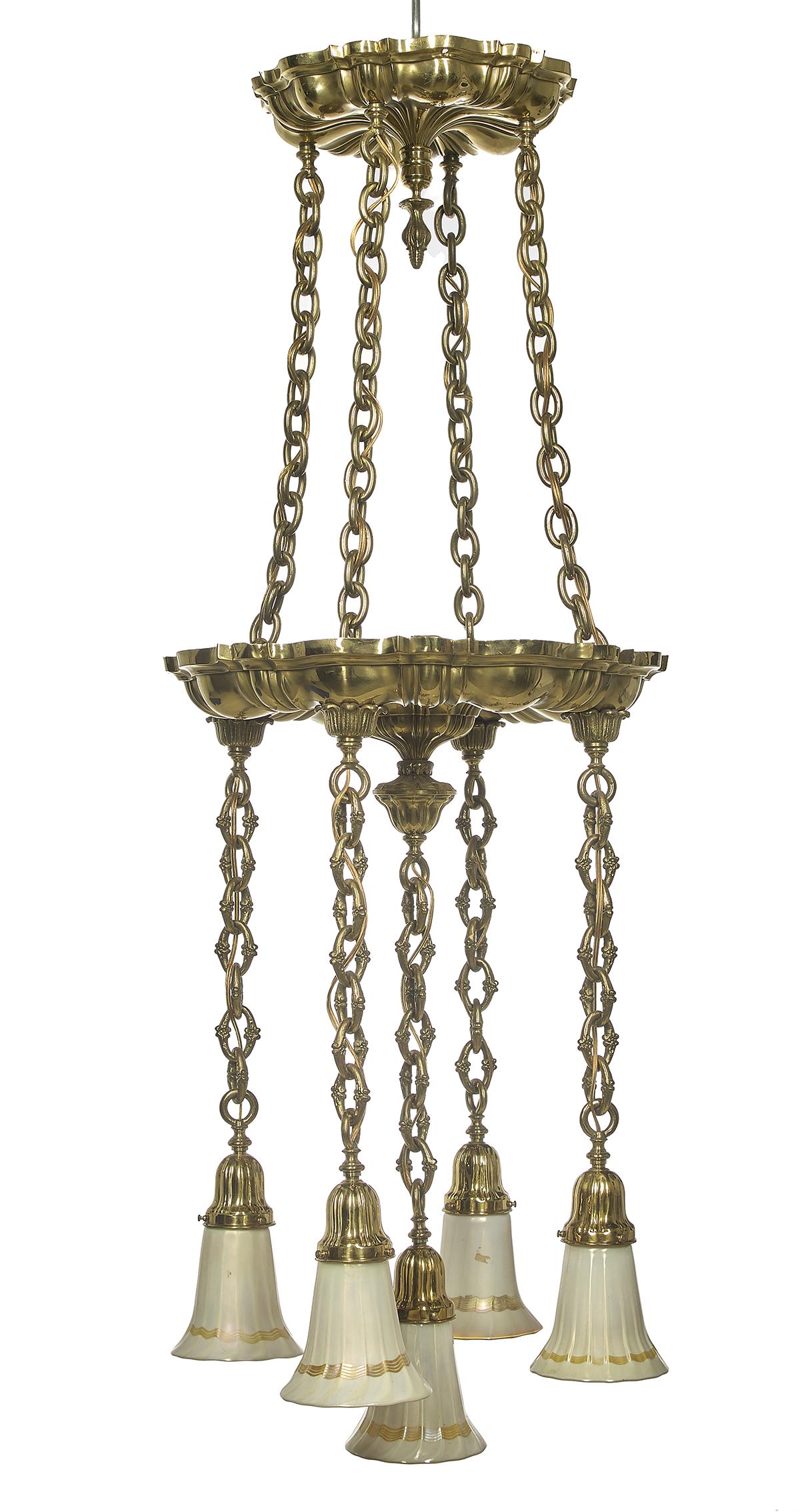 American Brass Five-Light Chandelier (1 of 1)