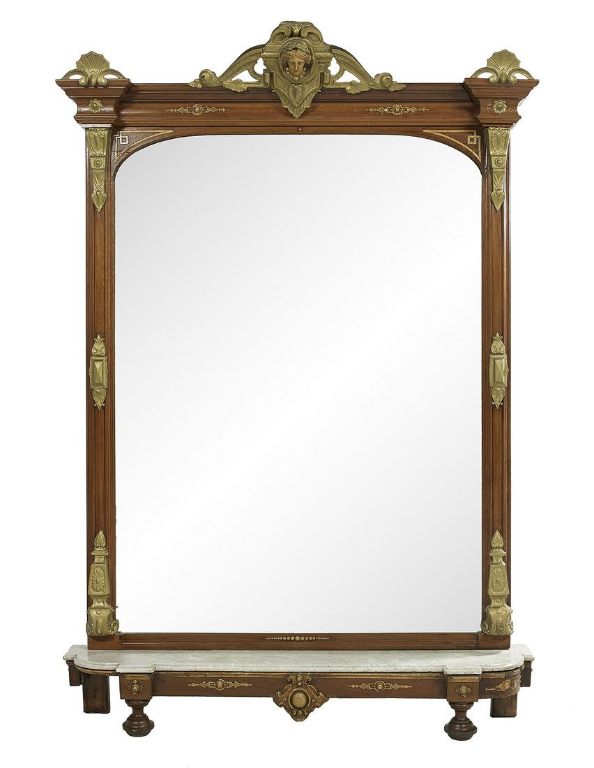 American Parcel-Gilt Marble-Top Pier Mirror (1 of 1)