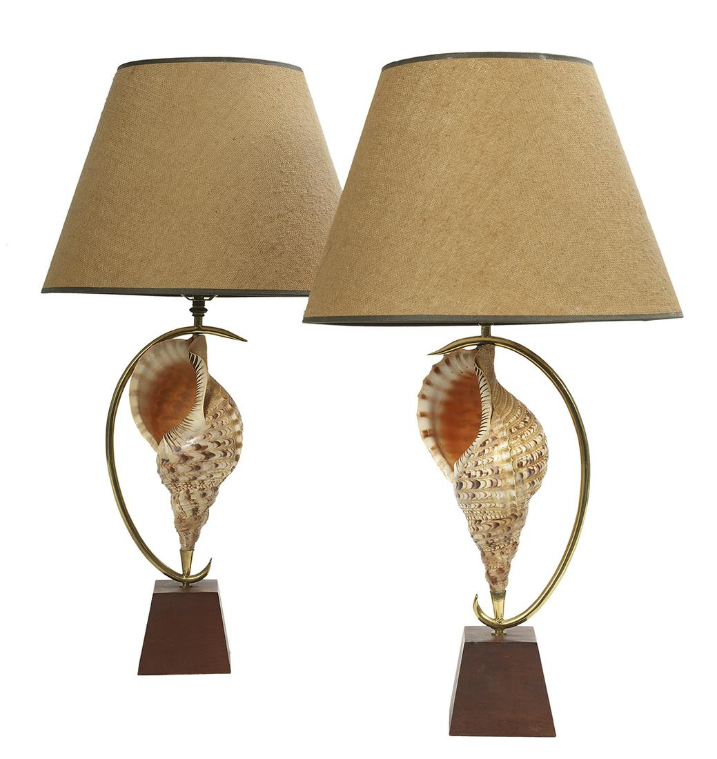 Pair of Vintage Seashell Lamps (1 of 1)