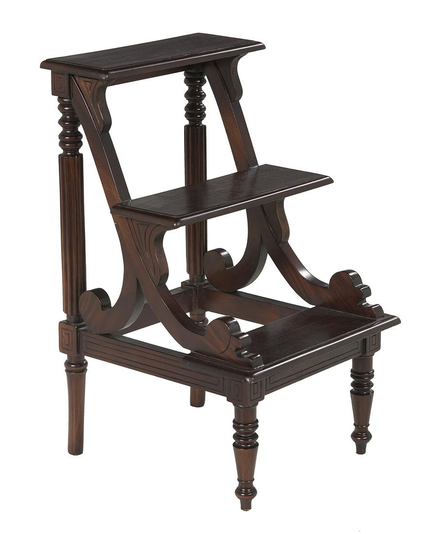 Regency-Style Mahogany Library Steps (1 of 1)