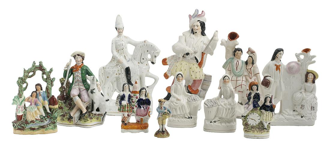 11 Staffordshire "Flatbacks" and Other Figures (1 of 1)