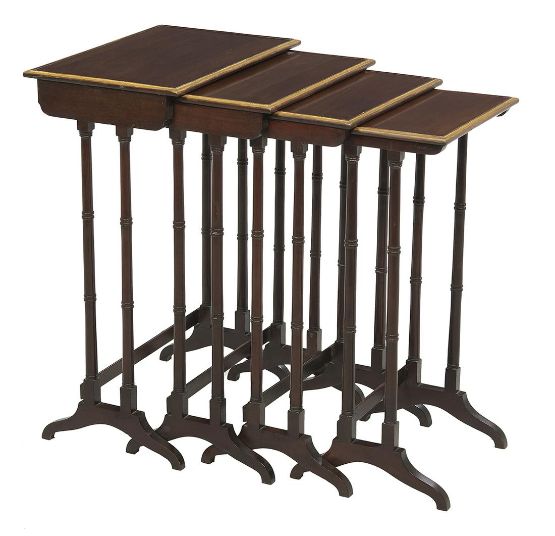 Suite of Four Edwardian Mahogany Nesting Tables (1 of 1)