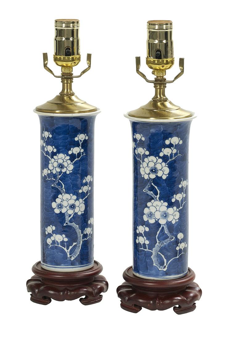 Pair of Porcelain "Cherry Blossom" Table Lamps (1 of 1)