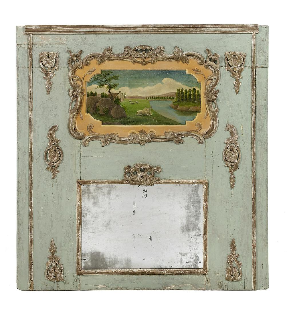 Louis XV Provincial-Style Trumeau Mirror (1 of 1)