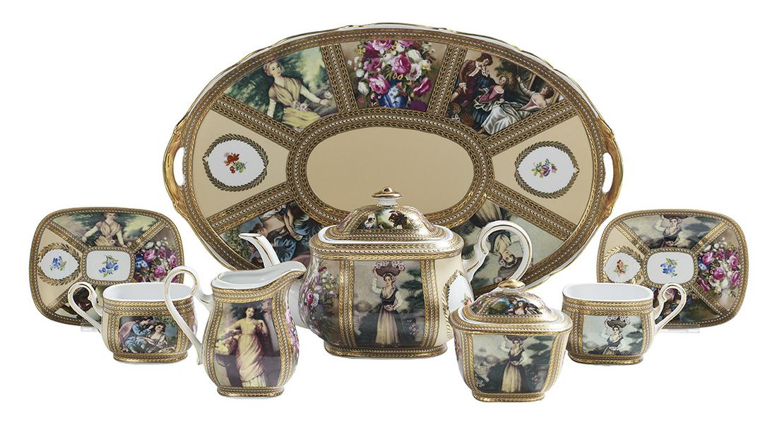 For Auction Limoges China Tea Set (0373) on Mar 13, 2020 New