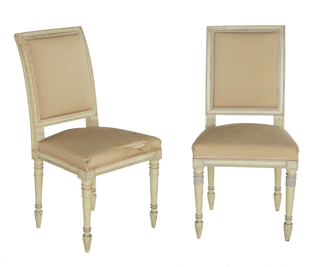 Pair of Louis XVI-Style Polychrome Side Chairs (1 of 1)