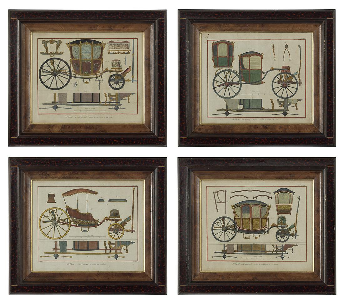 Suite of Four French Hand-Colored Engravings (1 of 5)