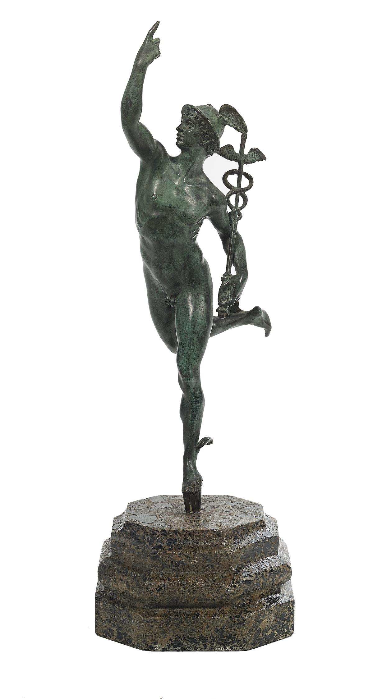 Italian Verdigris-Patinated Bronze of "Mercury" (1 of 2)