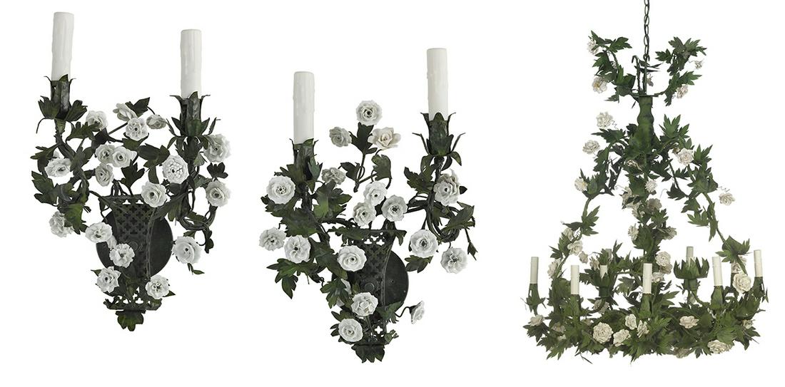 Italian Enameled Porcelain Chandelier (1 of 4)