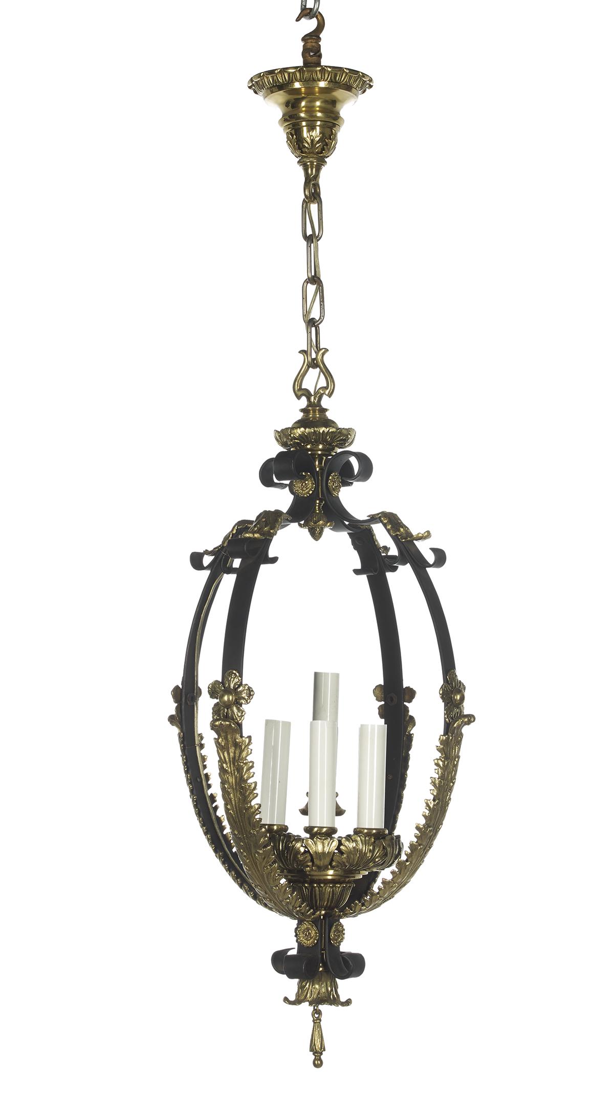 Unusual Bronze and Metal Hall Lantern (1 of 1)