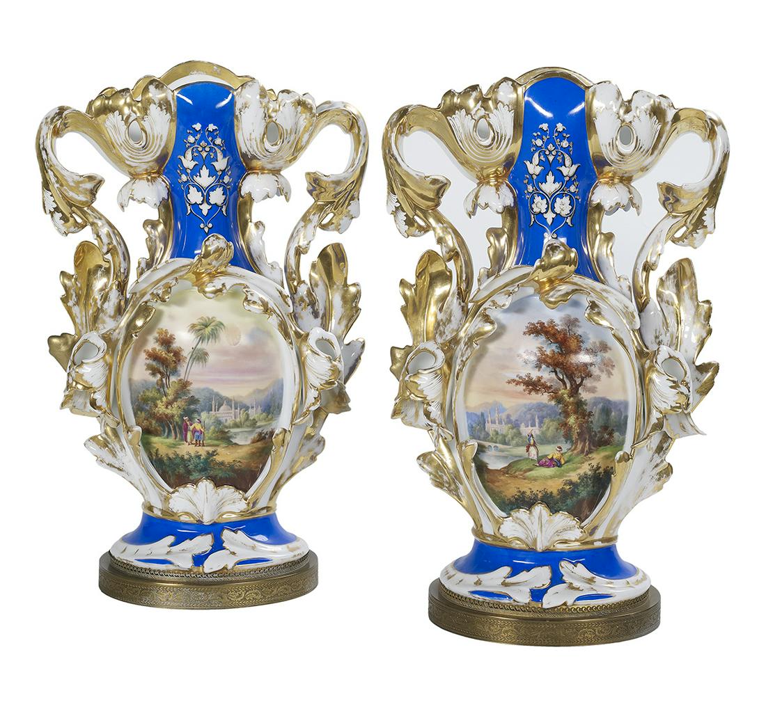 Pair of Porcelain Fan Vases (1 of 1)
