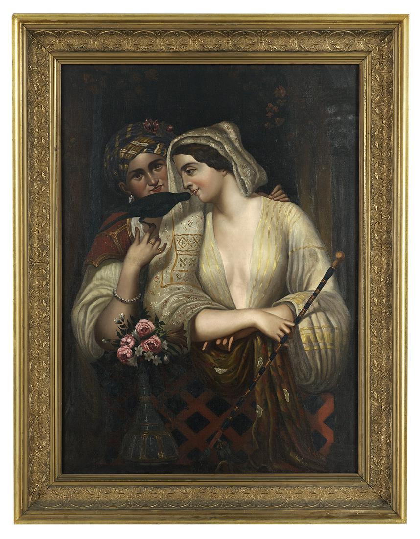 Continental School (ca. 1900): Continental School (ca. 1900) "Freed from the Constraints of the Gilded Cage" oil on canvas signed "A. Arion" lower right. Framed. 47" x 34", framed 56" x 43-1/2" Provenance: The Estate of Albert A. P