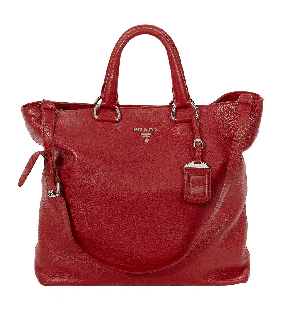 prada red tote