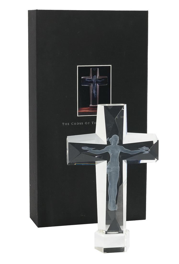 Frederick Elliott Hart (American, 1943-1999): Frederick Elliott Hart (American, 1943-1999) "The Cross of the Millenium", 1995 acrylic resin incised signature along proper left side, deluxe edition, this numbered "1999/2000" on paperwork, in its o