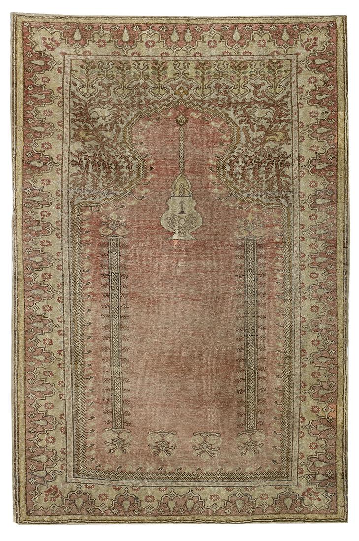 Antique Turkish Kula Prayer Carpet: Antique Turkish Kula Prayer Carpet 4' 2" x 6' 3"