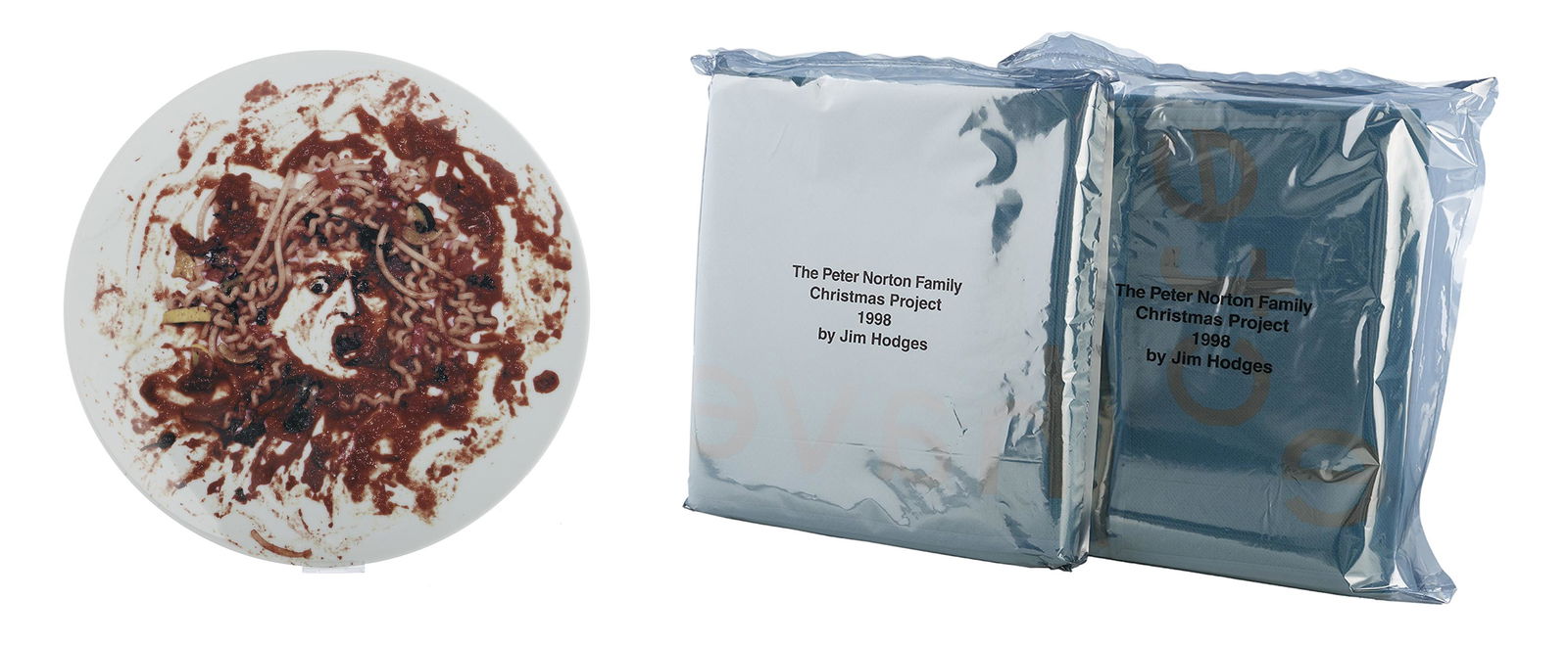 Vik Muniz (Brazilian, b. 1961): Vik Muniz (Brazilian, b. 1961) "Medusa Marinara", 1999 printed ceramic plate by Bernardaud, Limoges, France, numbered "64", in its original shipping container; together with Jim Hodges (American, b. 1