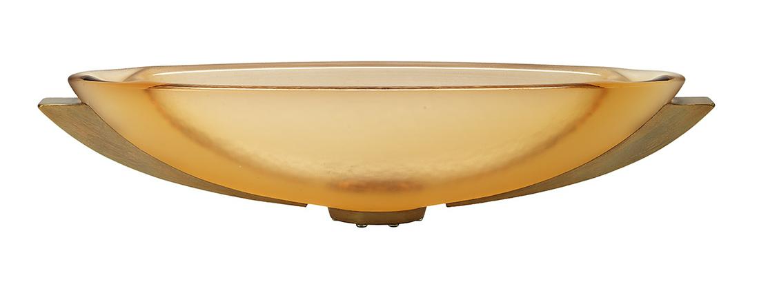 George Whitfield Bucquet (USA, b. 1954): George Whitfield Bucquet (American, b. 1954) "Canoe Bowl", 2005 cast glass incised signature and dated at bottom. h. 6", w. 25-1/4", d. 5-1/2"