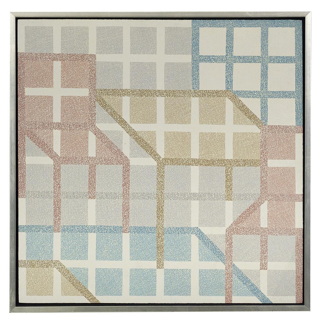 Robert Gordy (USA/Louisiana, 1933-1986): Robert Gordy (American/Louisiana, 1933-1986) "Untitled #72" acrylic on fiberglass unsigned, titled en verso. Framed. 20" x 20", framed 21-1/4" x 21-1/4" Provenance: Arthur Roger Gallery, New Orleans,