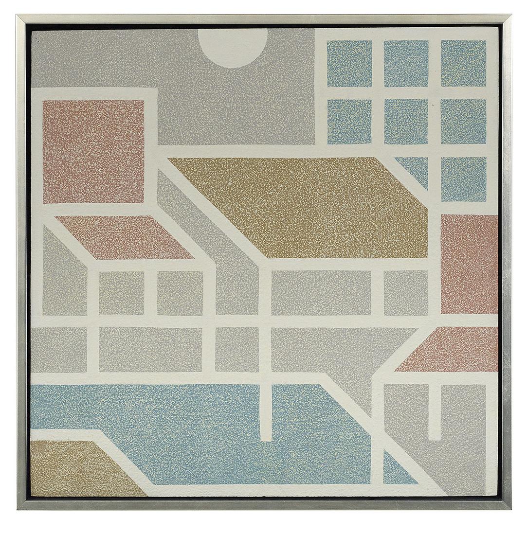 Robert Gordy (USA/Louisiana, 1933-1986): Robert Gordy (American/Louisiana, 1933-1986) "Untitled #71" acrylic on fiberglass unsigned, titled en verso. Framed. 20" x 20", framed 21-1/4" x 21-1/4" Provenance: Arthur Roger Gallery, New Orleans,