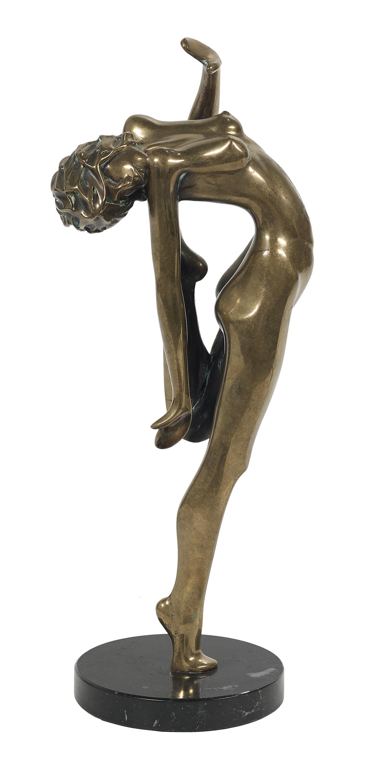 Tom Bennett (USA, b. 1928): Tom Bennett (American, b. 1928) "Still Dancin", 1982 bronze signed, dated and marked "94/250" at side of proper right foot, on a round black marble base. overall h. 15-1/2", w. 5", d. 5" Provenance: T
