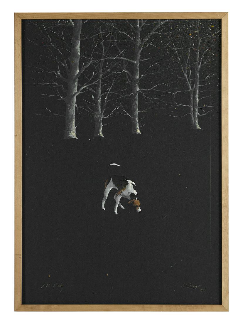 William Ralph Dunlap (US/Mississippi, b. 1944): William Ralph "Bill" Dunlap (American/Mississippi, b. 1944) "Old Rudy", 1985 polymer on canvas signed and dated lower right, titled lower left. Framed. 34" x 24", framed 35" x 25"