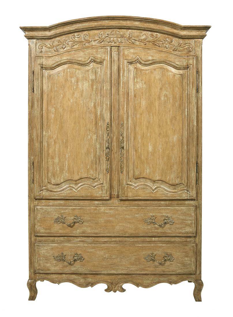 Large French Provincial-Style Polychrome Cabinet (1 of 4)