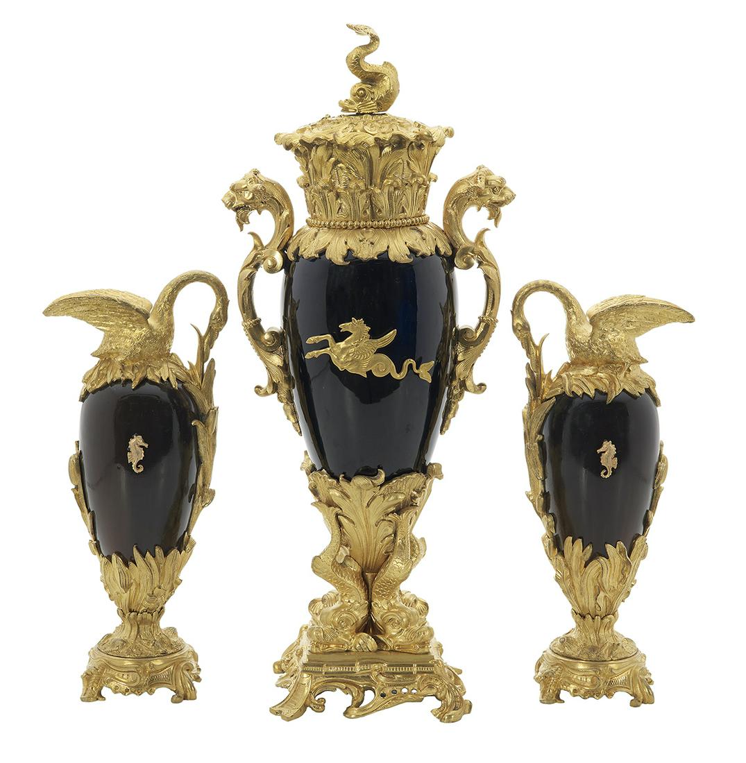 Three-Piece French Porcelain Garniture Set (1 of 1)