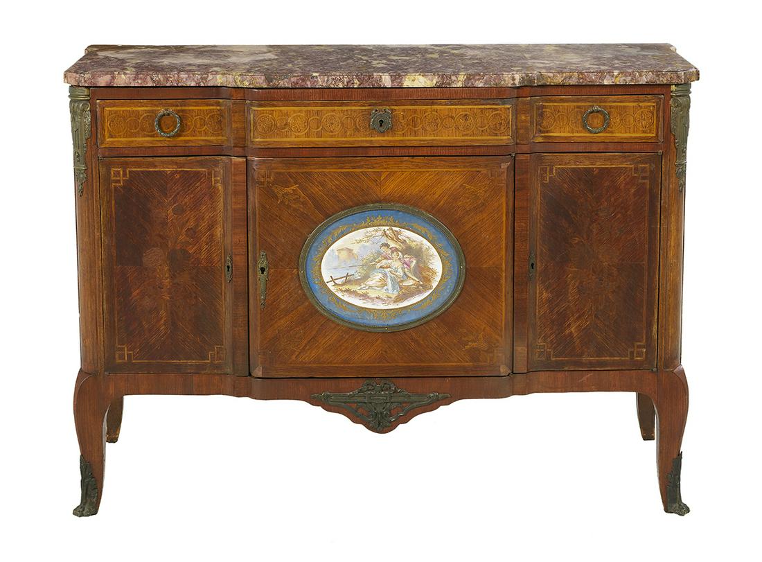 Louis XV/XVI-Style Marble-Top Commode (1 of 2)