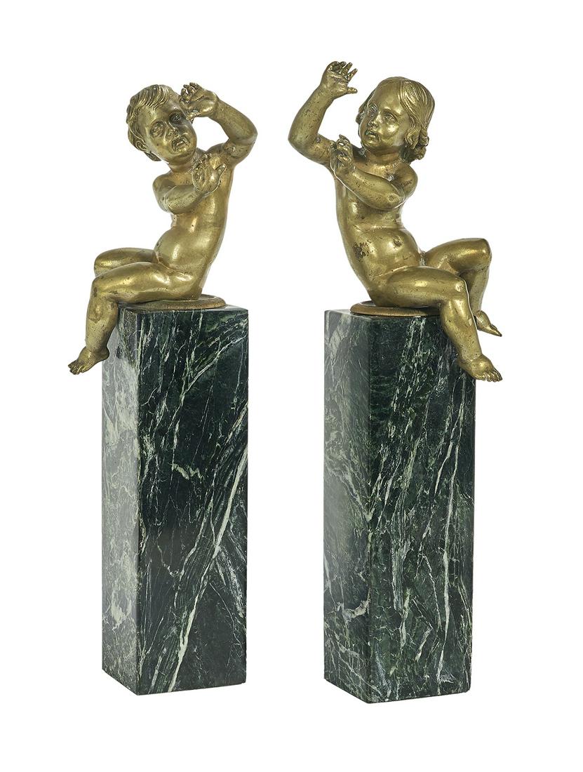 Pair of French Bronze and Marble Bookends (1 of 2)