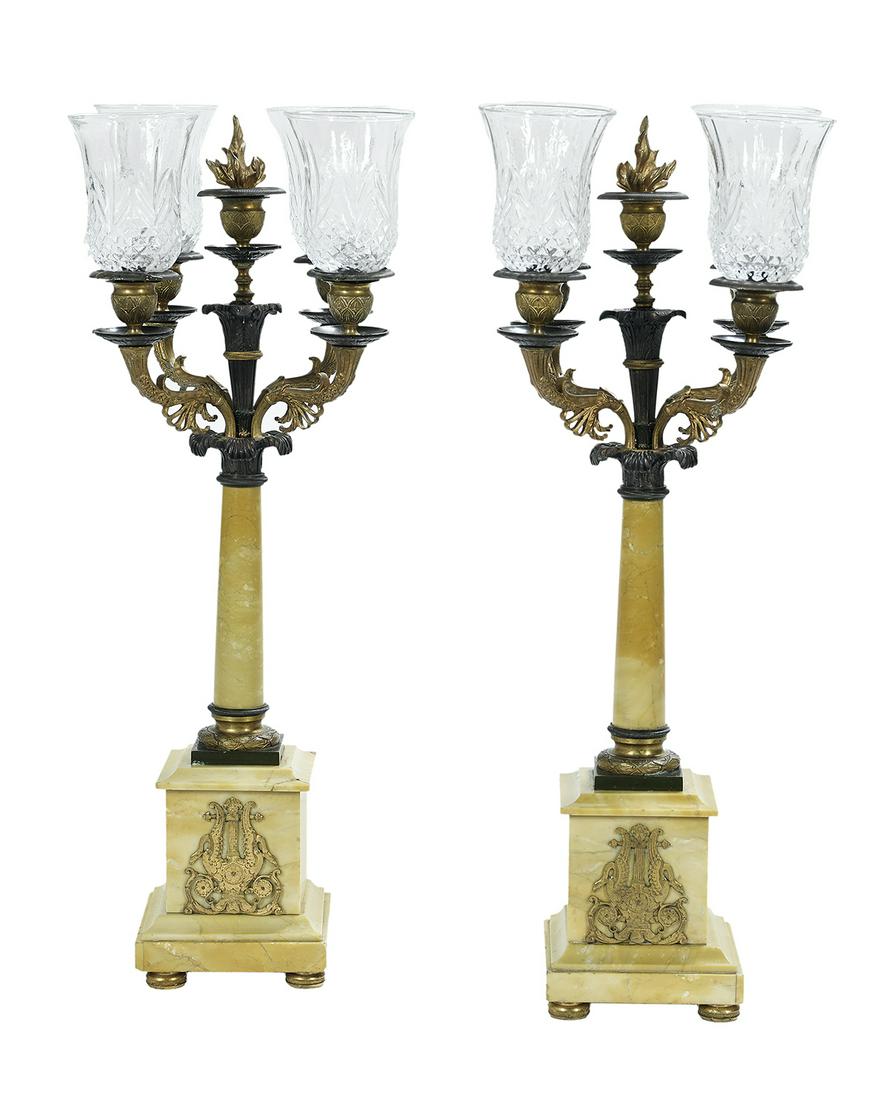 French Marble & Bronze Five-Light Candelabra (1 of 1)