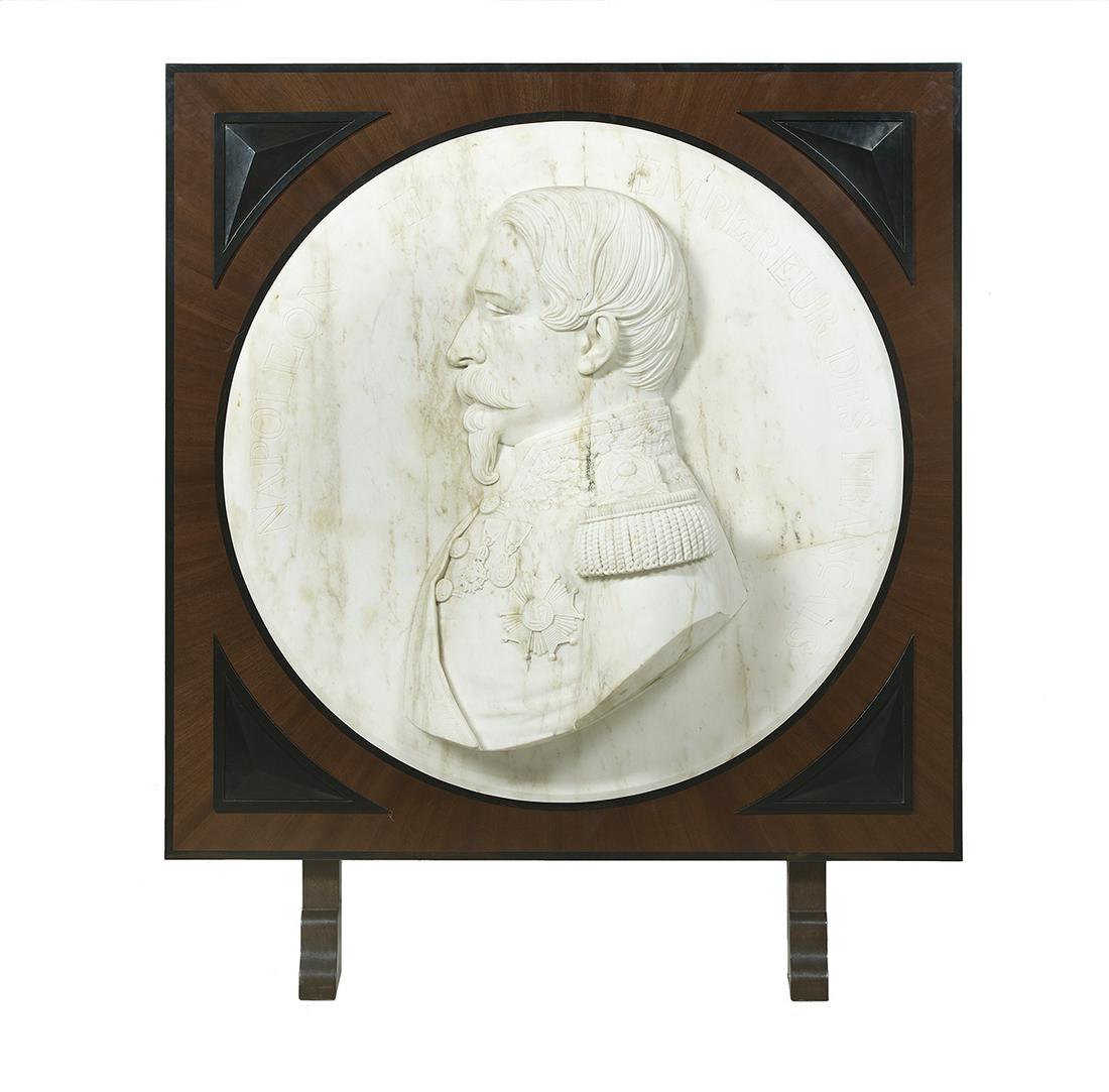 Fine French White Marble Roundel of Napoleon III (1 of 3)