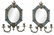 French-Style Bronze & Porcelain Mirrored Sconces